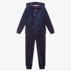 Billieblush Girls Blue Velour Tracksuit