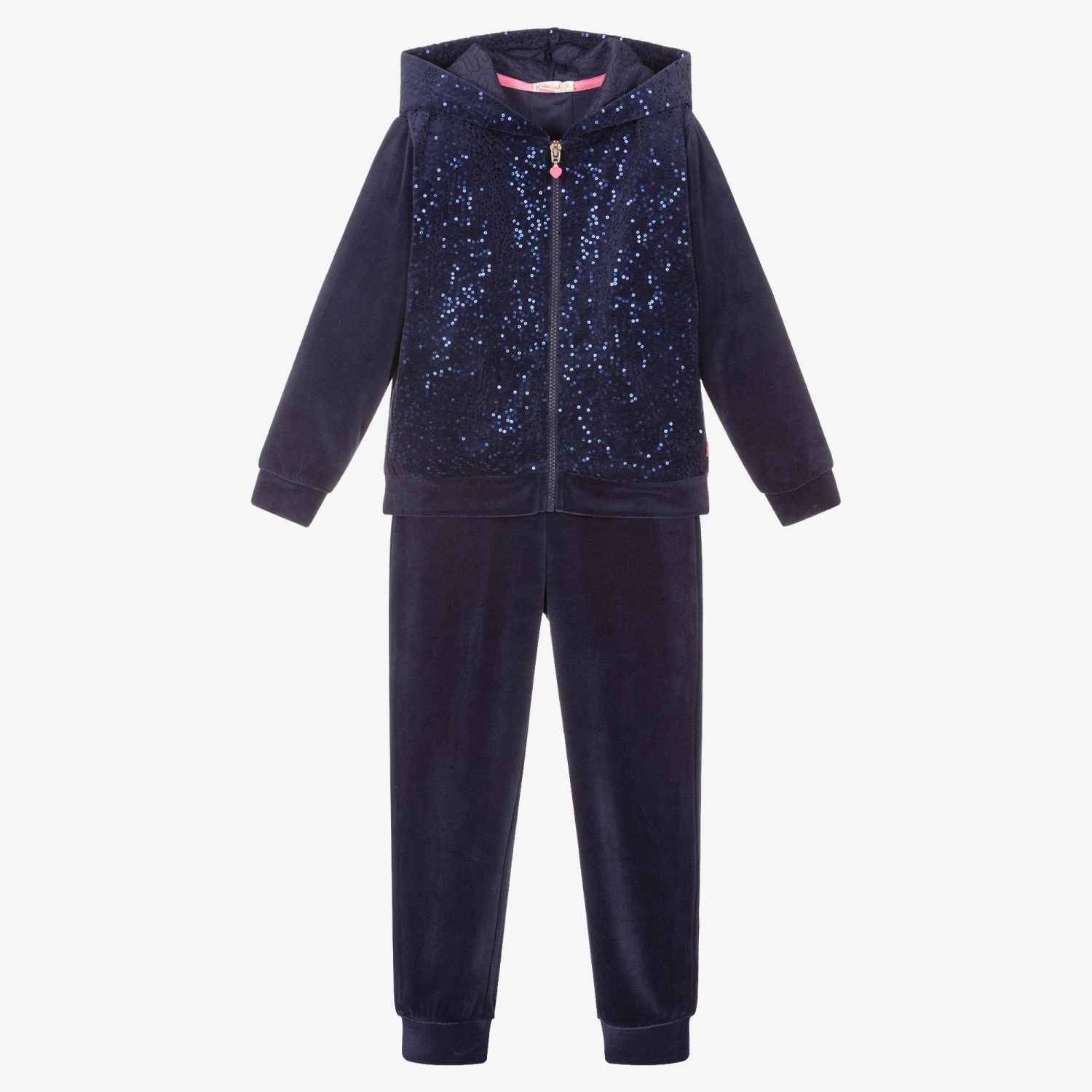 Billieblush Girls Blue Velour Tracksuit 3 Billieblush Girls Blue Velour Tracksuit