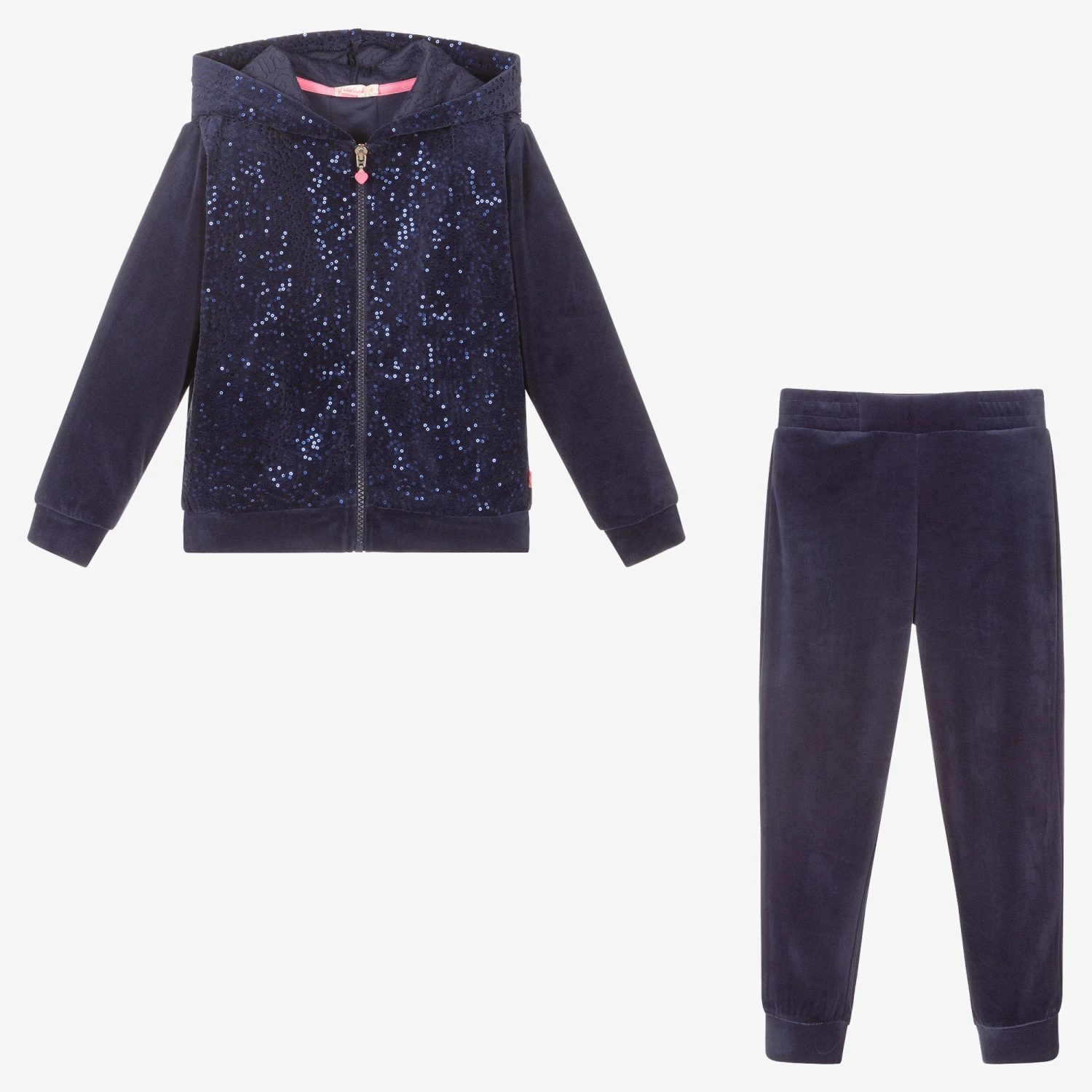 Billieblush Girls Blue Velour Tracksuit 4 Billieblush Girls Blue Velour Tracksuit - Image 2