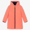 Billieblush Girls Coral Pink Hooded Coat