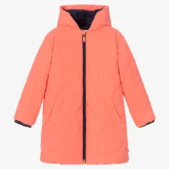 Billieblush Girls Coral Pink Hooded Coat