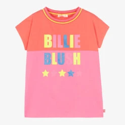 Billieblush Girls Coral Pink Logo T-Shirt
