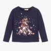 Billieblush Girls Festive Blue Cotton Top