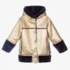 Billieblush Girls Gold Faux Leather Coat