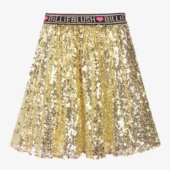 Billieblush Girls Gold Sequin Skirt