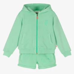 Billieblush Girls Green Cotton Pineapple Short Tracksuit