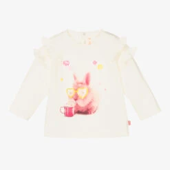 Billieblush Girls Ivory Cotton Bunny Top