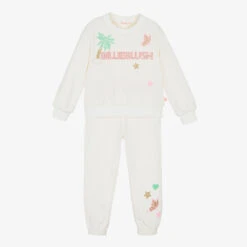 Billieblush Girls Ivory Palm Logo Tracksuit