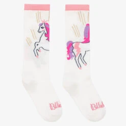 Billieblush Girls Ivory Unicorn Socks