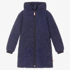 Billieblush Girls Navy Blue Hooded Coat