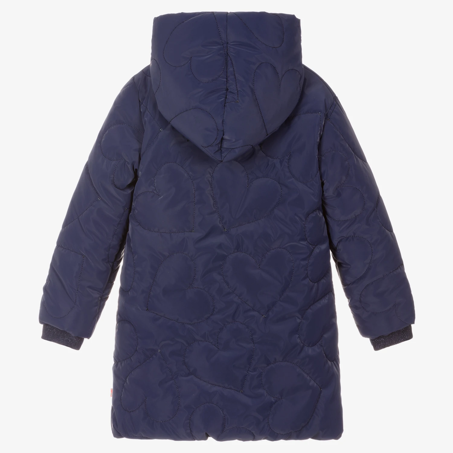 Billieblush Girls Navy Blue Hooded Coat 4 Billieblush Girls Navy Blue Hooded Coat - Image 2