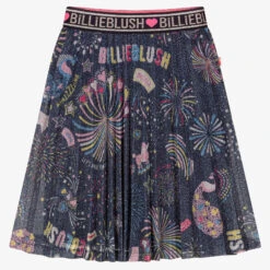 Billieblush Girls Navy Blue Lurex Skirt