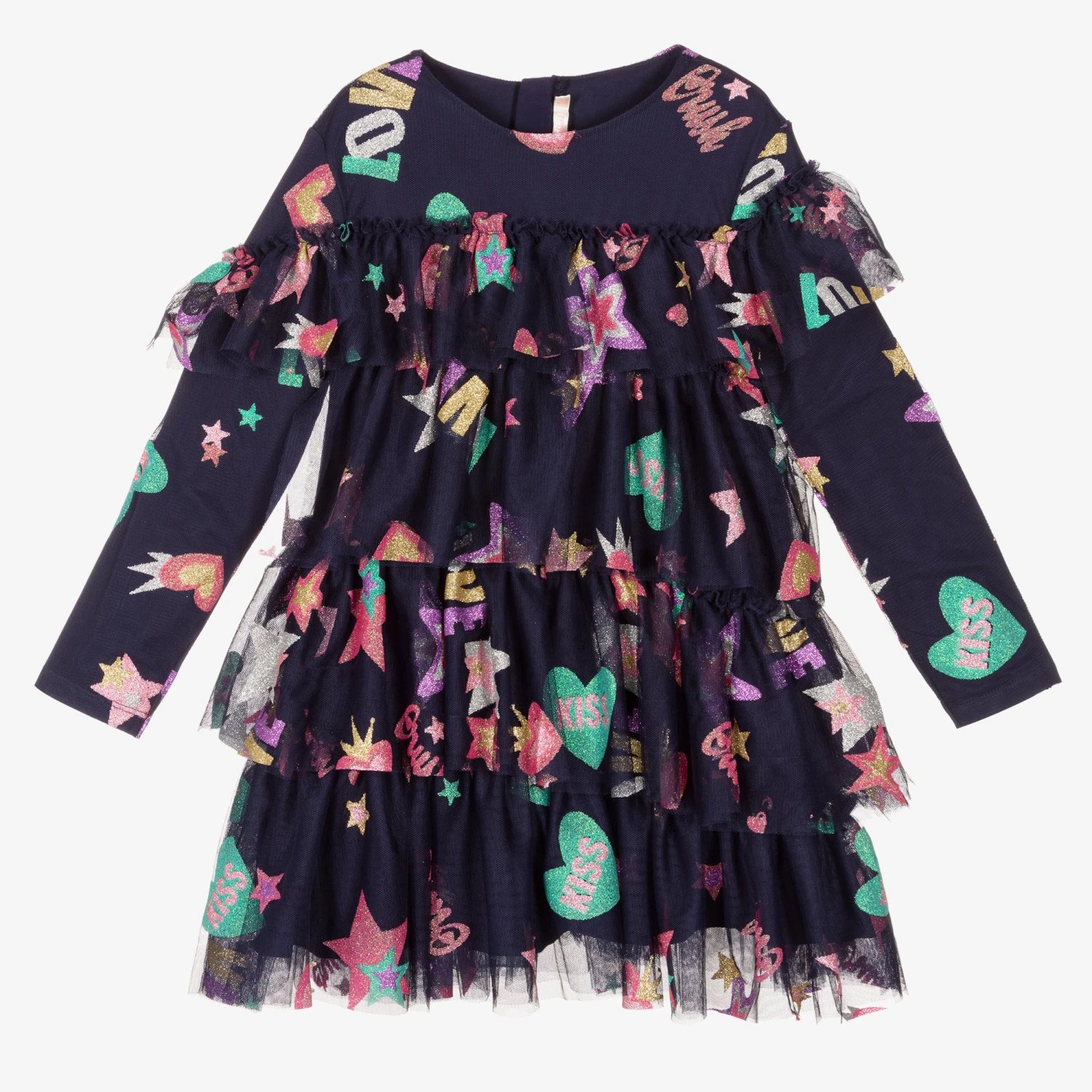 Billieblush Girls Navy Blue Tulle Dress 3 Billieblush Girls Navy Blue Tulle Dress