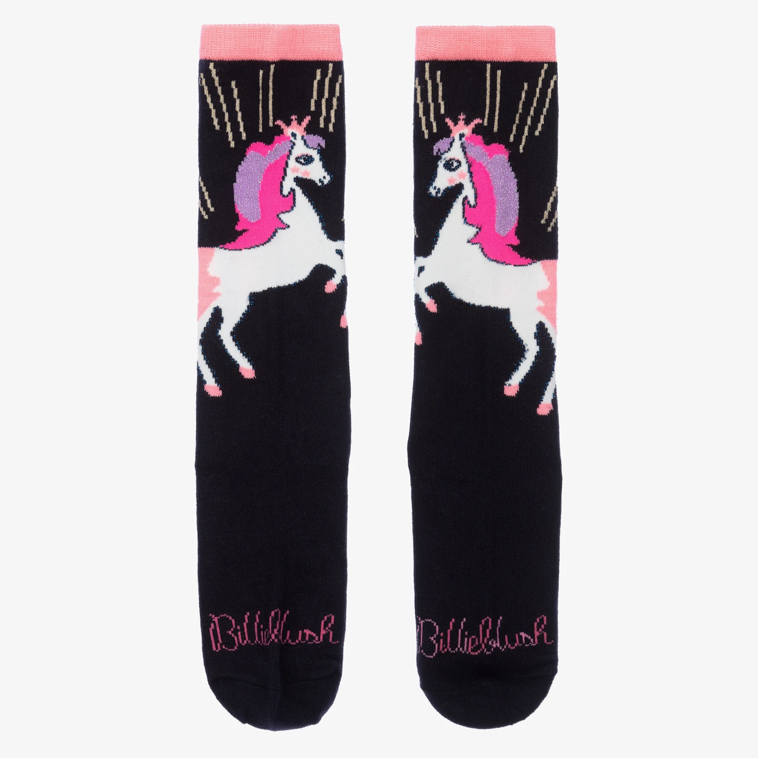 Billieblush Girls Navy Blue Unicorn Socks 6 Billieblush Girls Navy Blue Unicorn Socks - Image 4