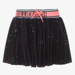 Billieblush Girls Navy Blue Velour Skirt