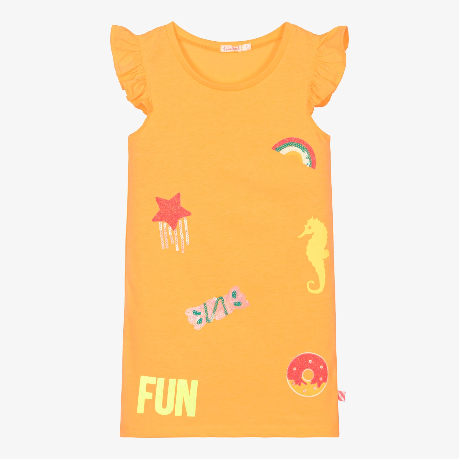 Billieblush Girls Neon Orange Candy Dress 3 Billieblush Girls Neon Orange Candy Dress