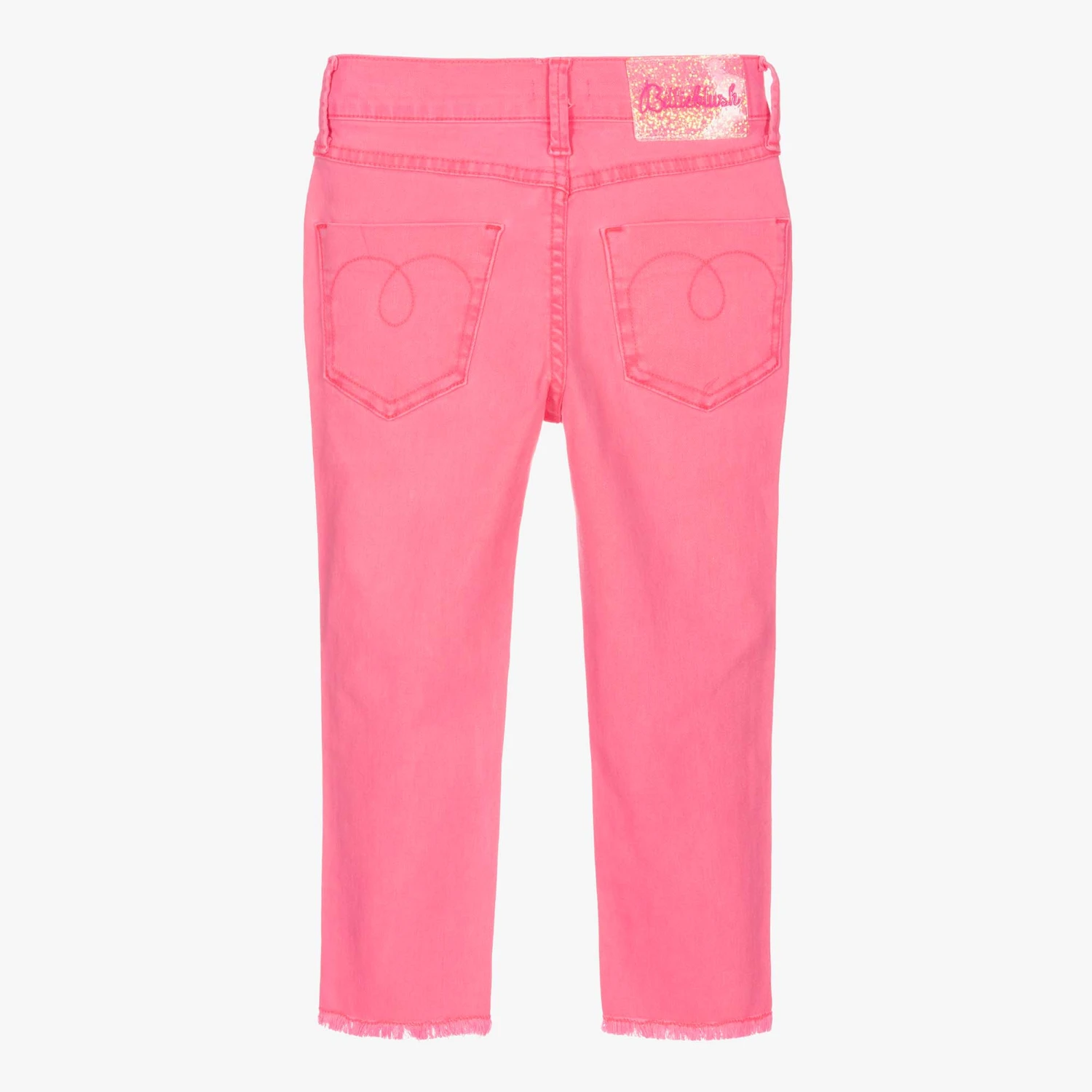 Billieblush Girls Neon Pink Heart Jeans 4 Billieblush Girls Neon Pink Heart Jeans - Image 2
