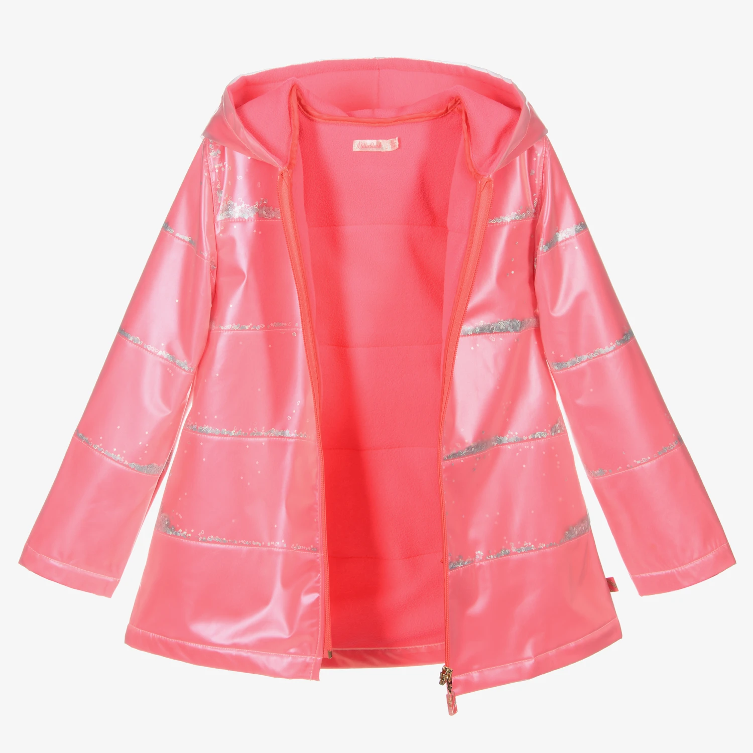 Billieblush Girls Neon Pink Raincoat 4 Billieblush Girls Neon Pink Raincoat - Image 3