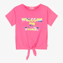 Billieblush Girls Neon Pink Slogan T-Shirt