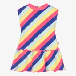 Billieblush Girls Neon Pink Striped Dress