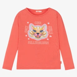 Billieblush Girls Pink Cat Cotton Top