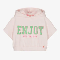 Billieblush Girls Pink Cotton Hooded Sweatshirt