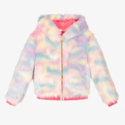 Billieblush Girls Pink Faux Fur Jacket