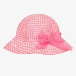 Billieblush Girls Pink Gingham Sun Hat