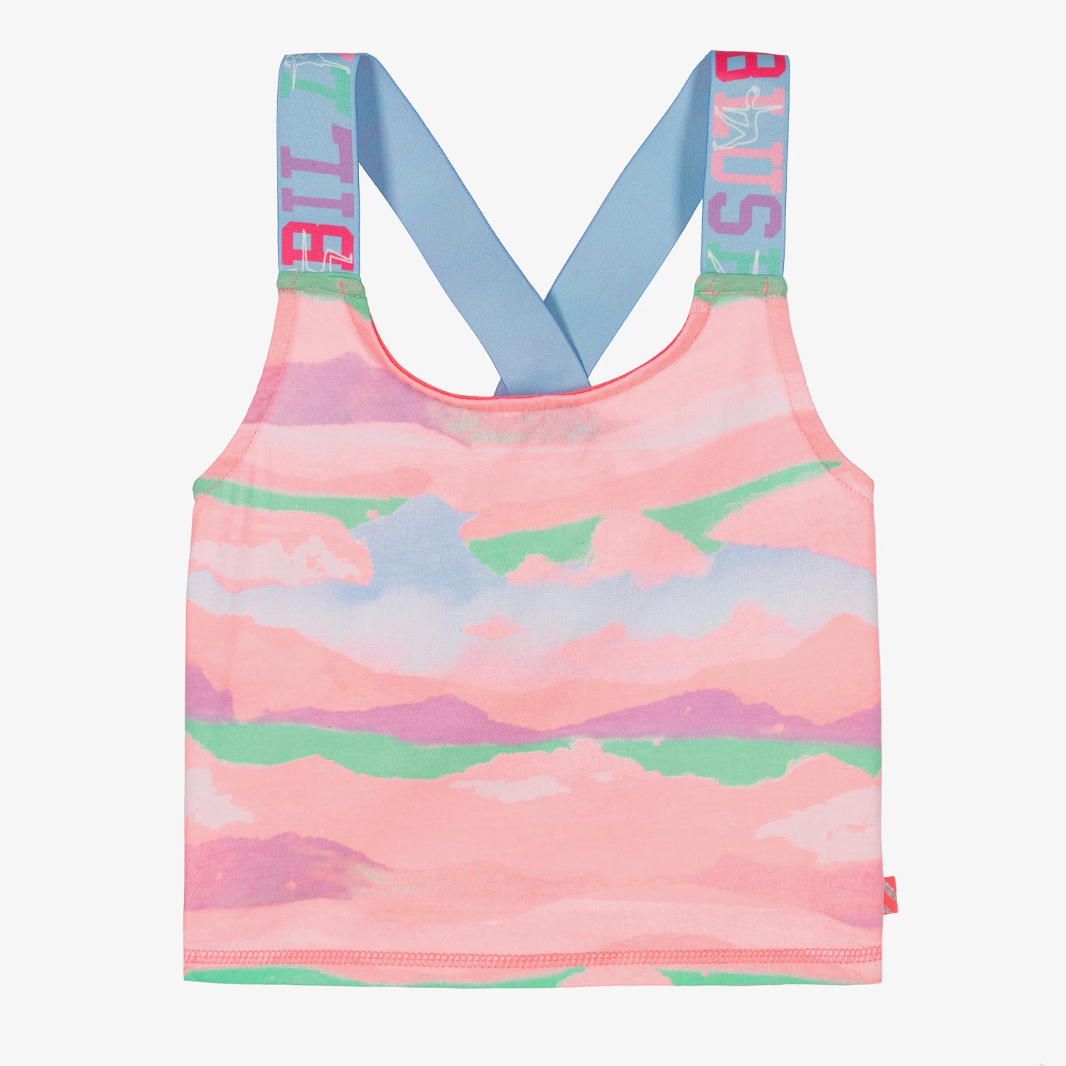 Billieblush Girls Pink Jersey Logo Strap Top 3 Billieblush Girls Pink Jersey Logo Strap Top
