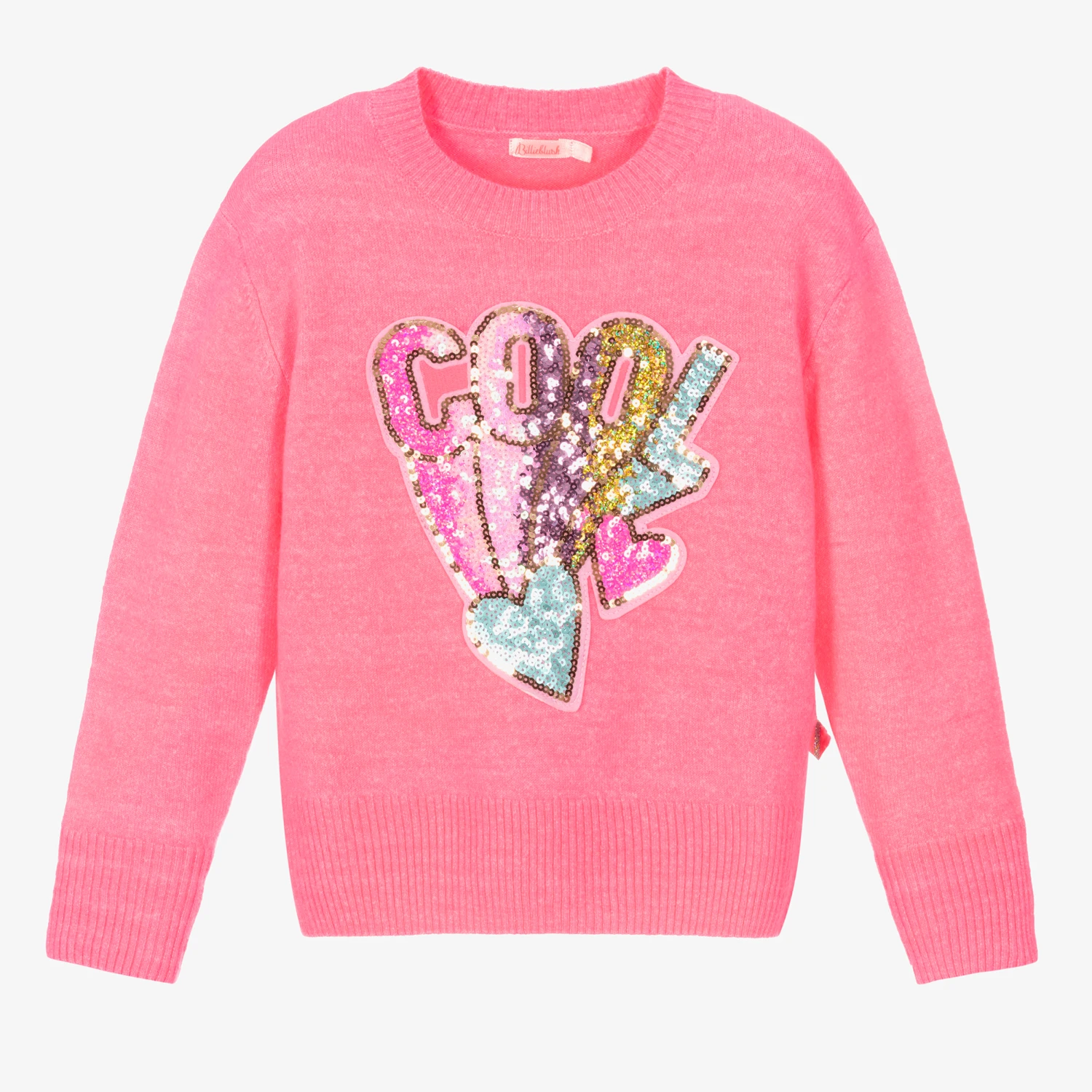 Billieblush Girls Pink Knitted Sweater 3 Billieblush Girls Pink Knitted Sweater