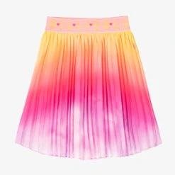 Billieblush Girls Pink Ombré Pleated Satin Skirt