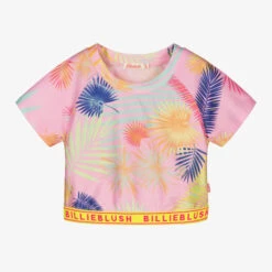 Billieblush Girls Pink Palm Tree Crop Top