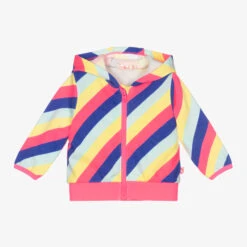 Billieblush Girls Pink Rainbow Zip-Up Top