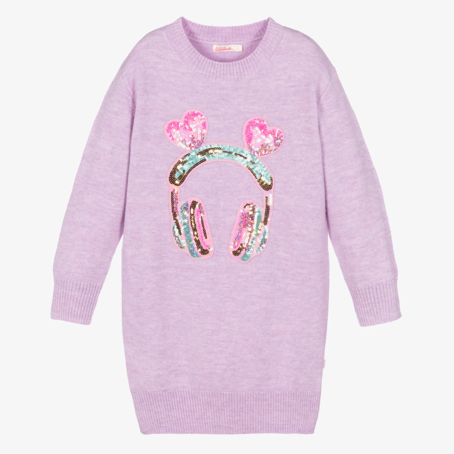 Billieblush Girls Purple Knitted Dress 3 Billieblush Girls Purple Knitted Dress