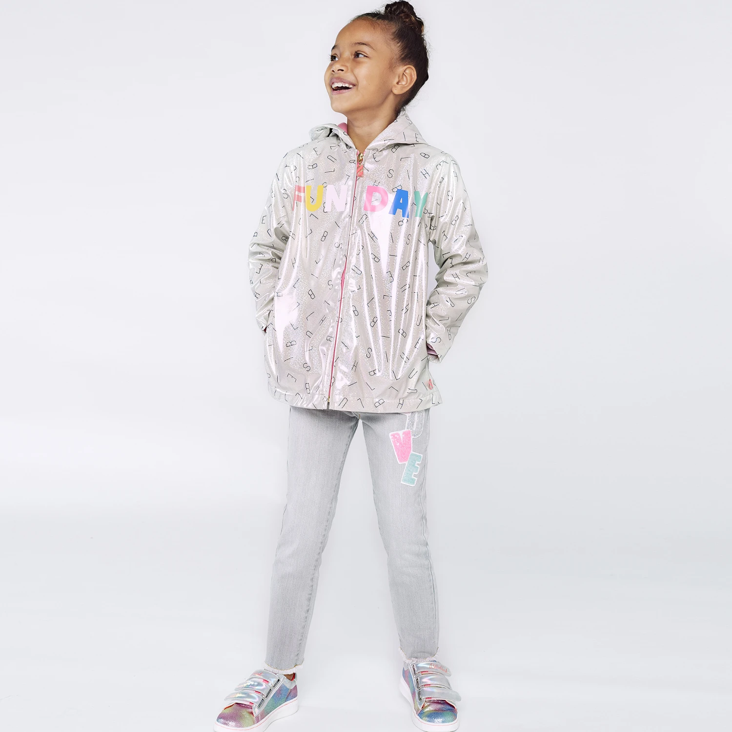Billieblush Girls Sparkly Silver Coat 4 Billieblush Girls Sparkly Silver Coat - Image 2