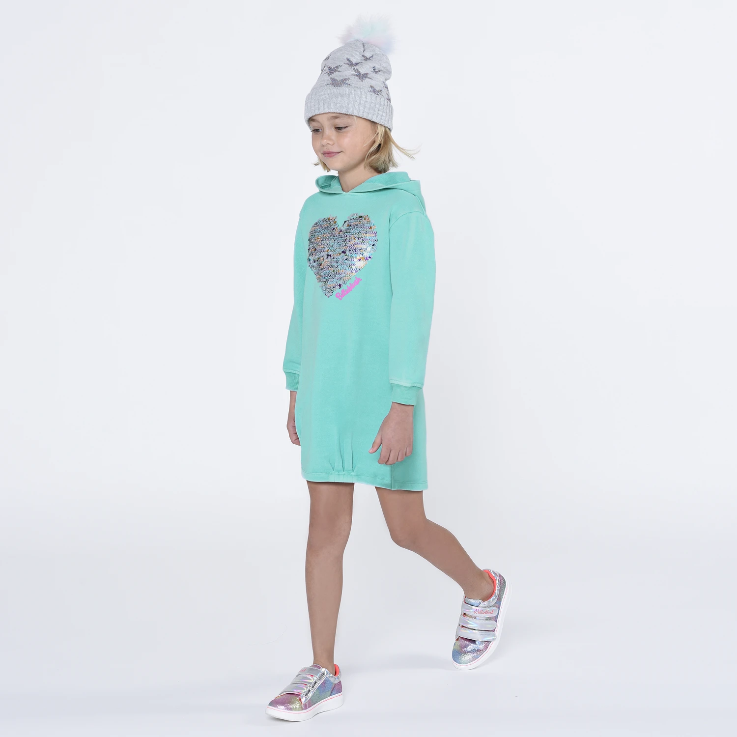Billieblush Girls Turquoise Jersey Dress 4 Billieblush Girls Turquoise Jersey Dress - Image 2
