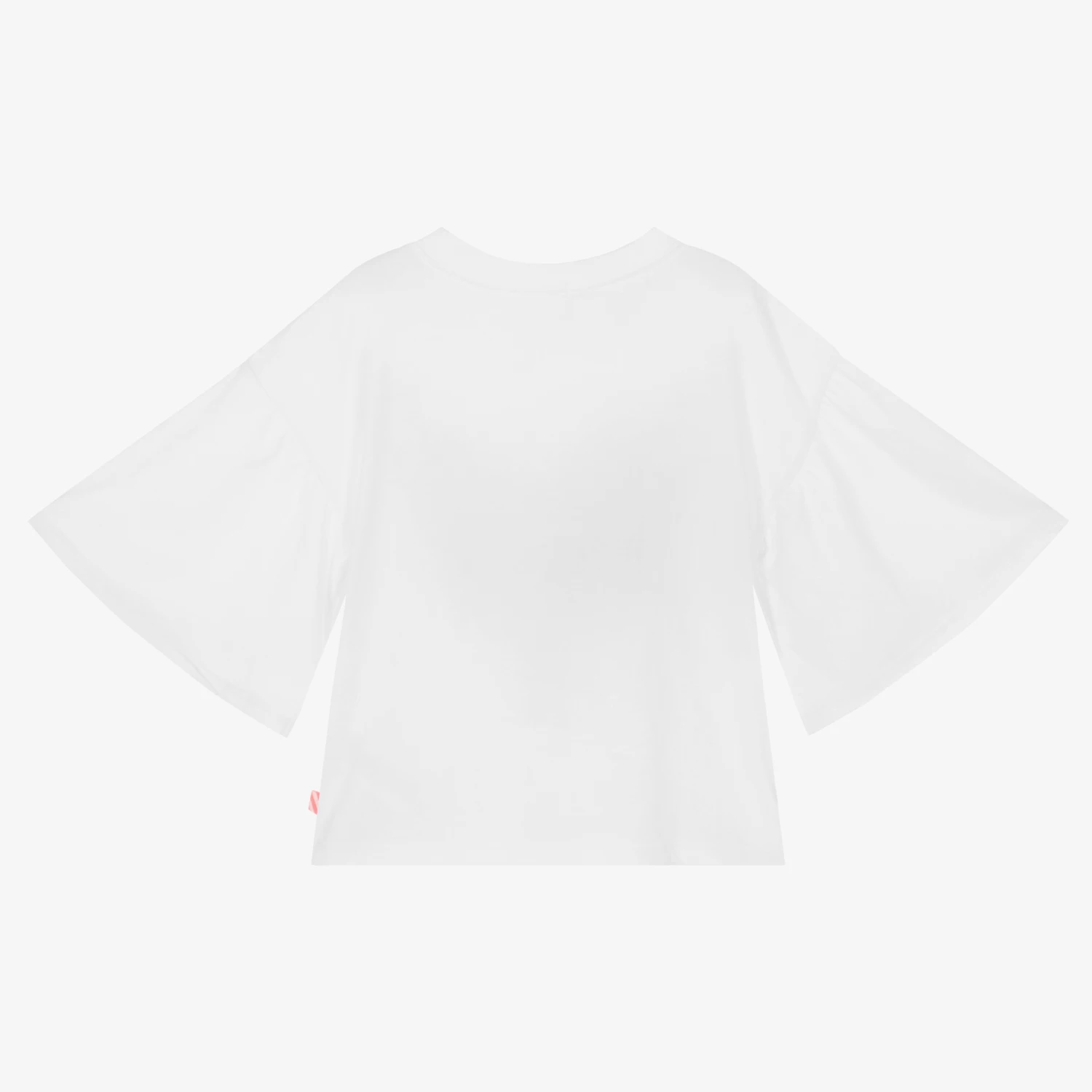 Billieblush Girls White Beaded Heart Cotton T-Shirt 5 Billieblush Girls White Beaded Heart Cotton T-Shirt - Image 3