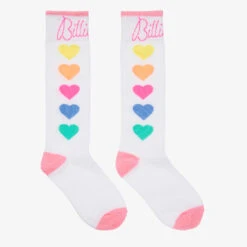 Billieblush Girls White & Colourful Hearts Socks