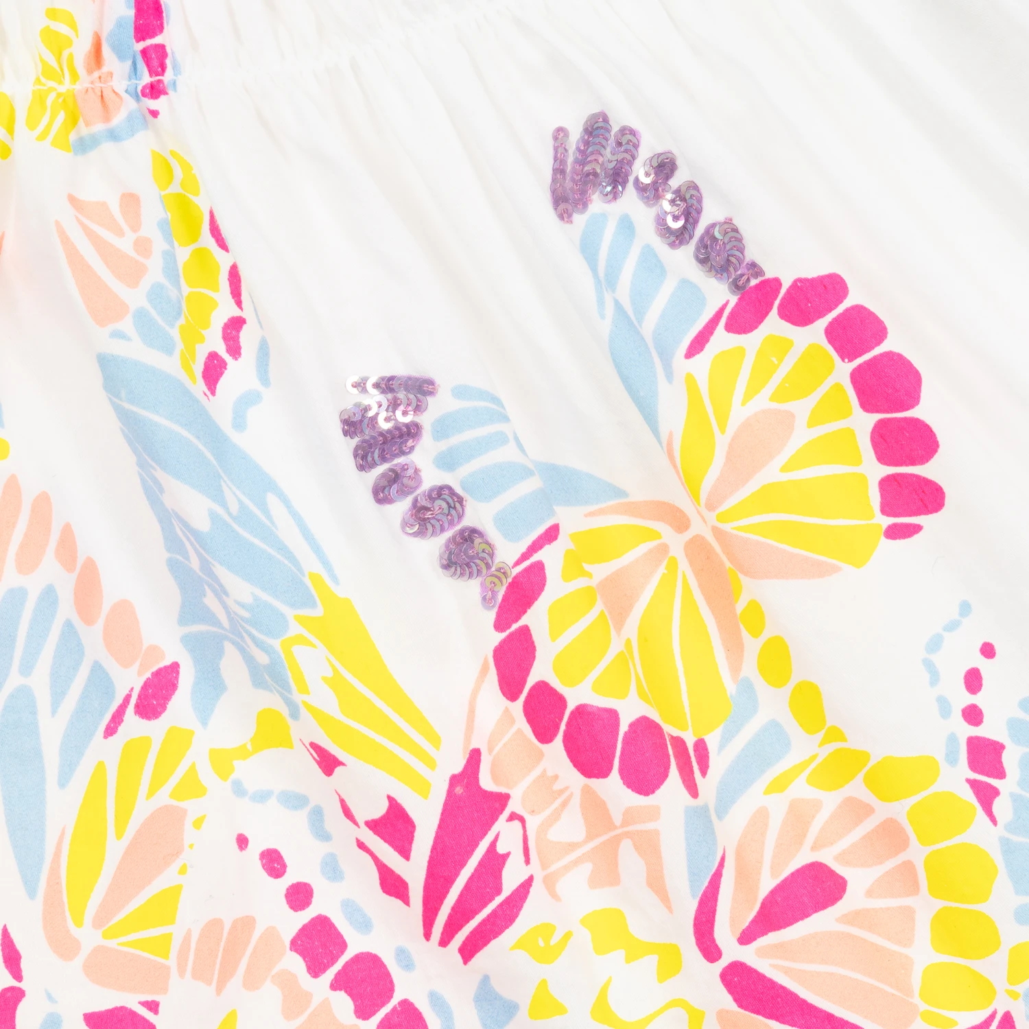 Billieblush Girls White Cotton Butterfly Skirt 5 Billieblush Girls White Cotton Butterfly Skirt - Image 3