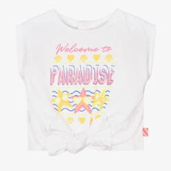 Billieblush Girls White Cotton Cropped Top