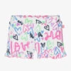 Billieblush Girls White Cotton Graffiti Print Shorts