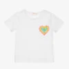 Billieblush Girls White Crochet Heart Jersey T-Shirt