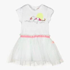 Billieblush Girls White & Mint Green Dress