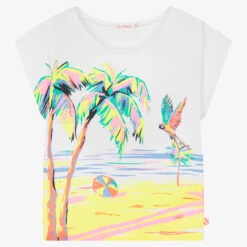 Billieblush Girls White Palm Print T-Shirt