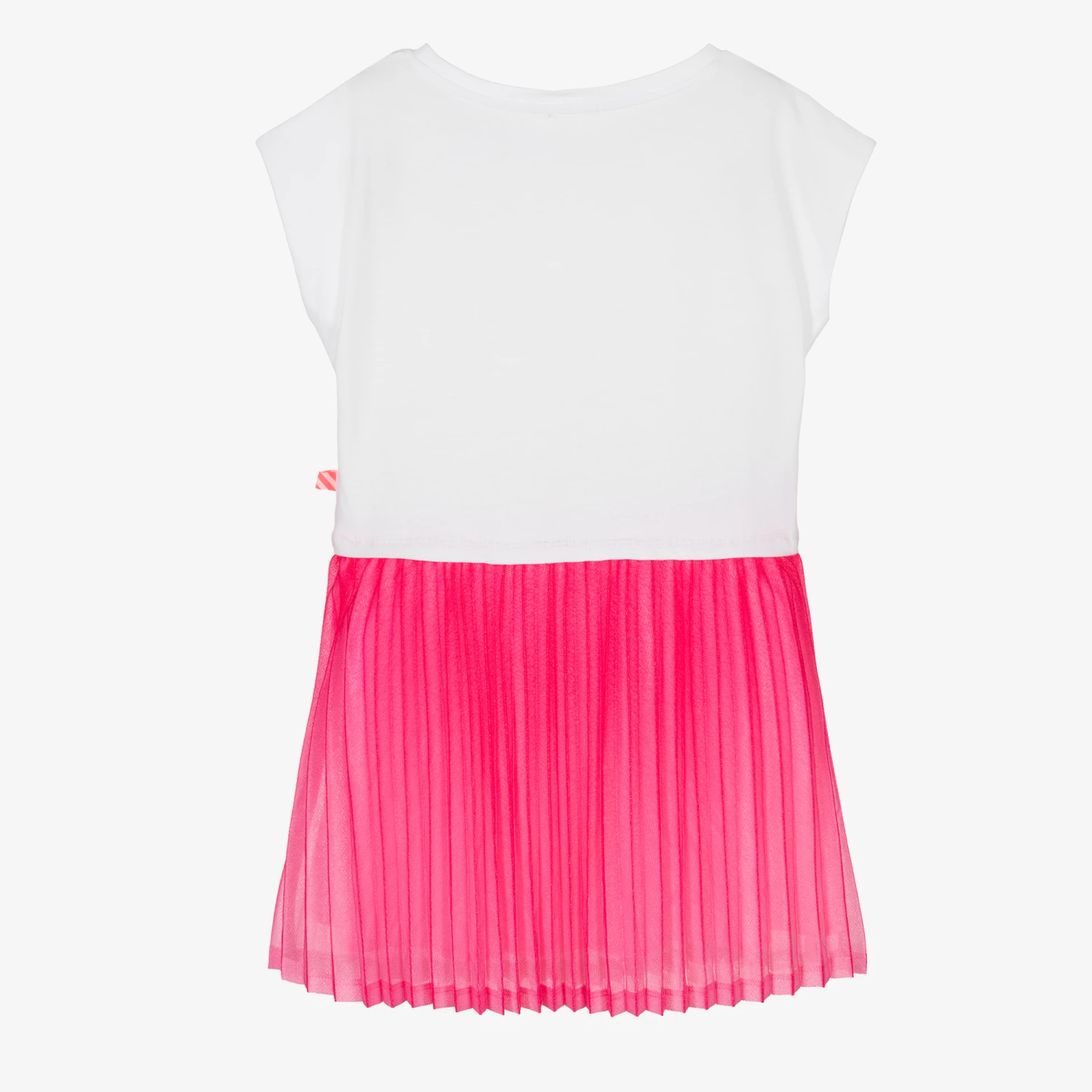 Billieblush Girls White & Pink Pleated Jersey Dress 4 Billieblush Girls White & Pink Pleated Jersey Dress - Image 2