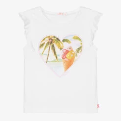 Billieblush Girls White Sleeveless T-Shirt