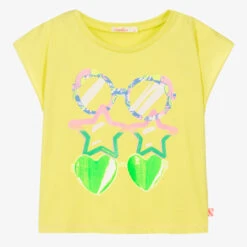 Billieblush Girls Yellow Cotton Sunglasses T-Shirt
