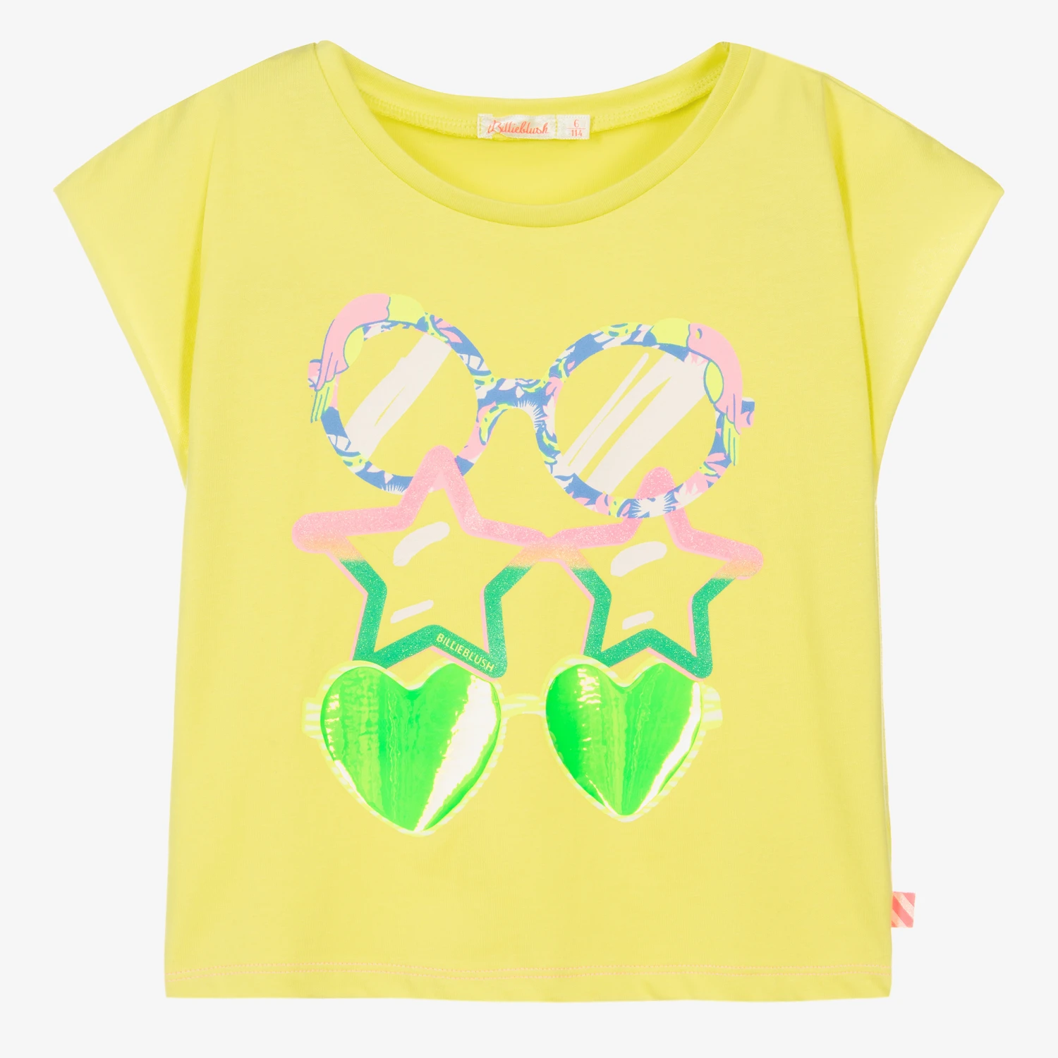 Billieblush Girls Yellow Cotton Sunglasses T-Shirt 3 Billieblush Girls Yellow Cotton Sunglasses T-Shirt