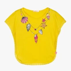 Billieblush Girls Yellow Cotton T-Shirt