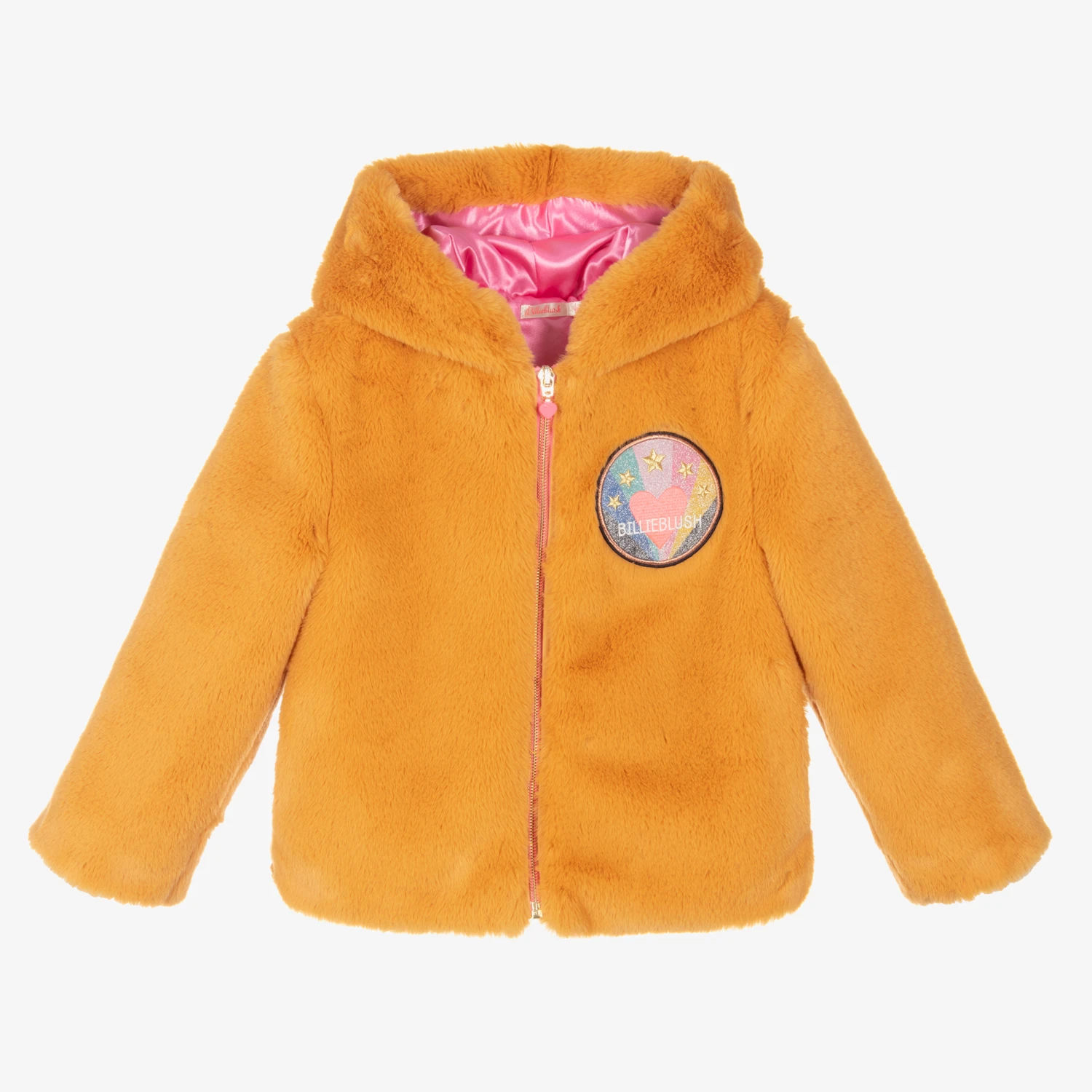 Billieblush Girls Yellow Faux Fur Jacket 3 Billieblush Girls Yellow Faux Fur Jacket